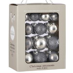 Набор стеклянных шаров Blanchett - Splashes of Silver 5-7 см, 26 шт