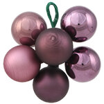 Гроздь стеклянных шаров на проволоке Purple Rain 3 см, 6 шт