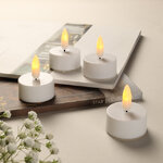 Чайная светодиодная свеча с имитацией пламени Allure Blanc 4 шт, на батарейках