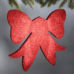 Украшение для уличной елки Бантик Ажурный с блестками 30 см красный, пеноплекс