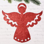 Игрушка для уличной елки Ангел Рождественский 25 см красный, дерево