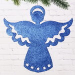 Игрушка для уличной елки Ангел Рождественский 25 см синий, дерево