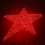 Светодиодная верхушка для большой елки Гагаринская Звезда 100 см красная