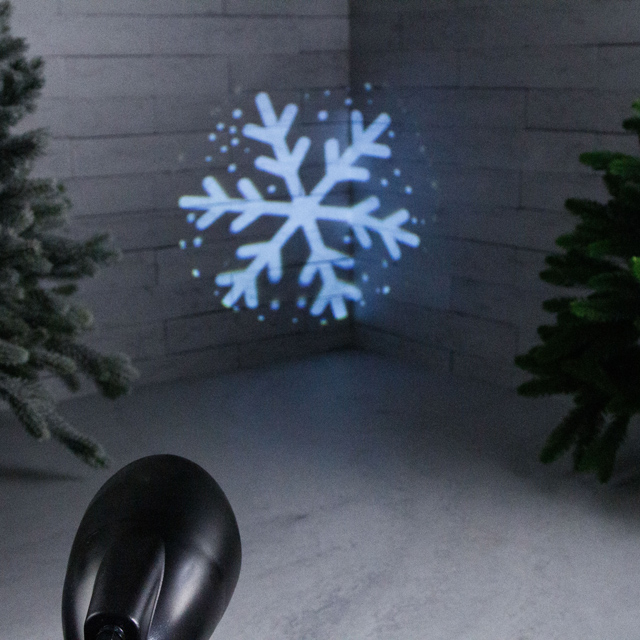 Kaemingk Новогодний уличный проектор Снежный Калейдоскоп, холодный белый свет, 16 м2, IP44 494550
